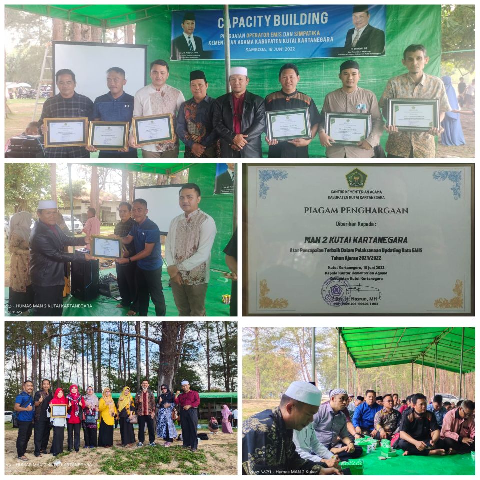 MAN 2 Kukar Raih Penghargaan Updating Emis Terbaik dari Kemenag Kukar